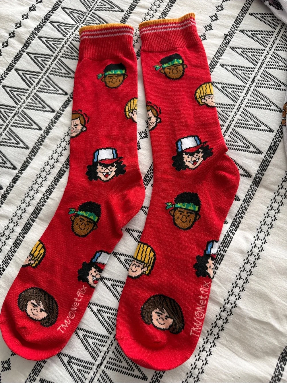 Stranger Things Character Crew Socks - Red & White